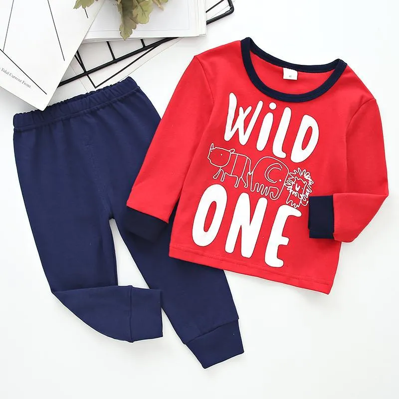 2-piece Letter Pattern Sweatshirts & Pants for Children Boy