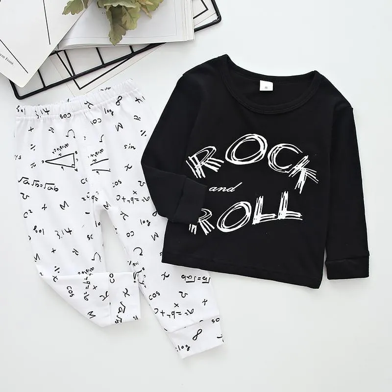 2-piece Letter Pattern Sweatshirts & Pants for Children Boy