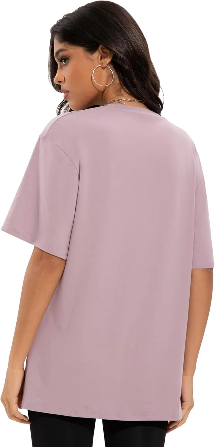 3/4 Pack Oversized Tshirts for Women, Loose Fit Crew Neck Summer Baggy Tops Workout Tees Plus Size T Shirts