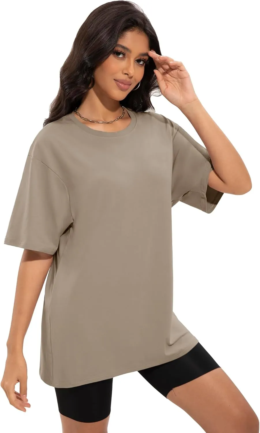 3/4 Pack Oversized Tshirts for Women, Loose Fit Crew Neck Summer Baggy Tops Workout Tees Plus Size T Shirts