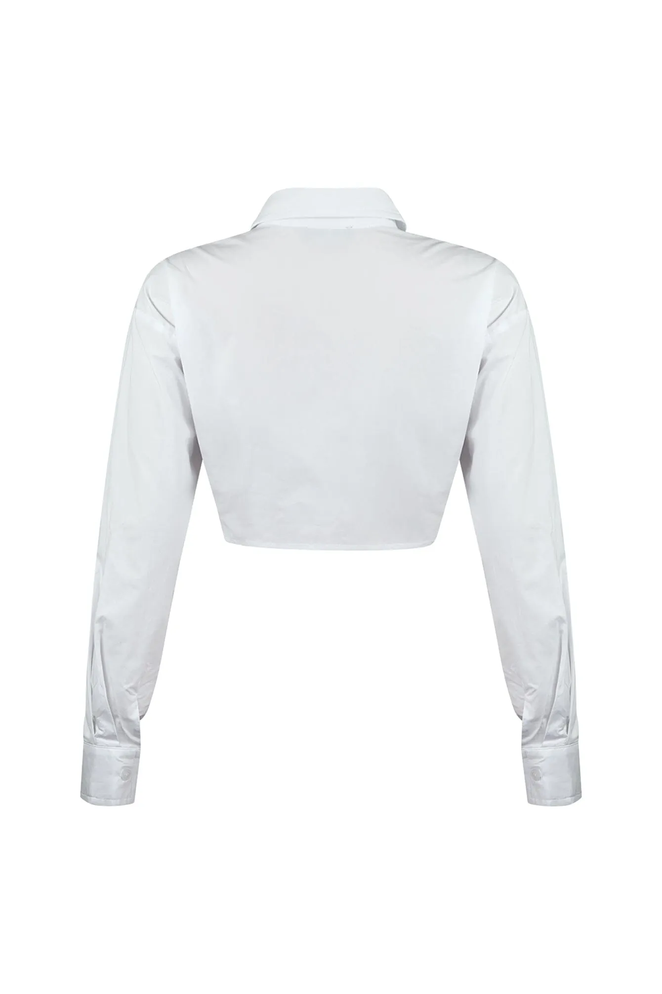 Alessa Poplin Cropped Shirt Blouse