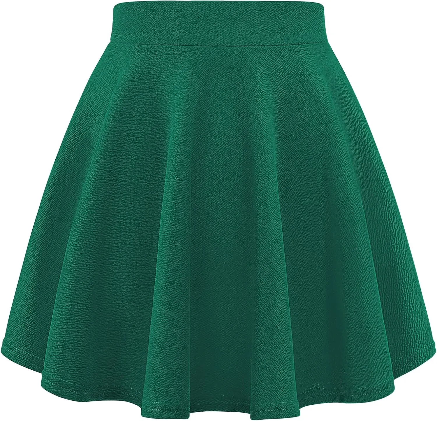 Auranso Girls Mini Skirt Stretch Waist Casual Flared Plain Pleated Skater Skirt