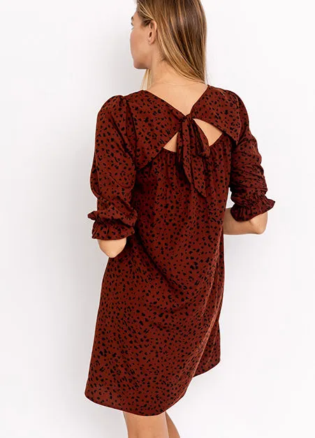 Back Tie Animal Print Dress