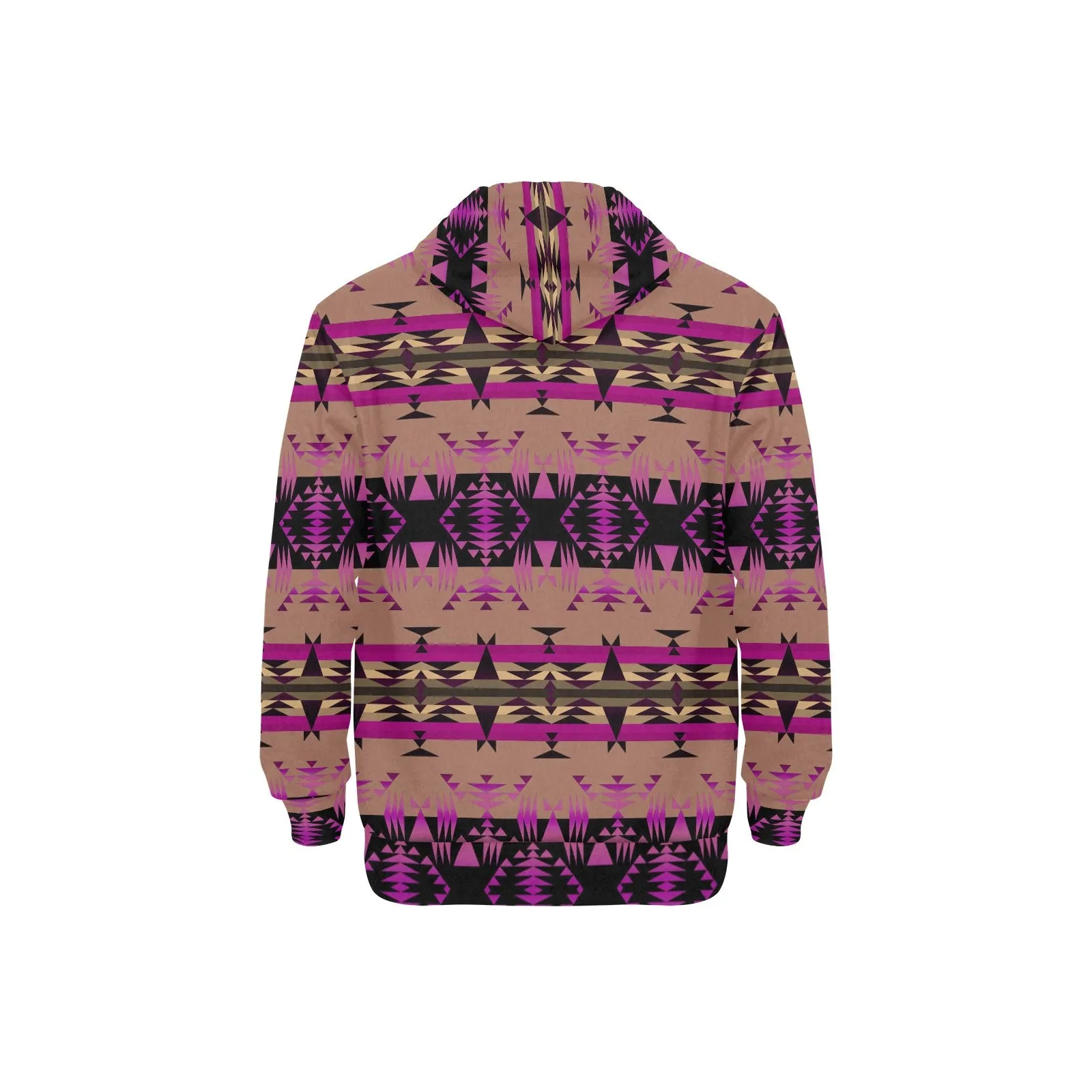 Between the Mountains Berry Men's Long Sleeve Fleece Hoodie