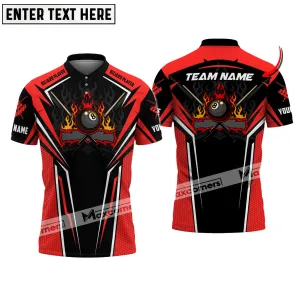Billiard Big Logo Ball 8 Multicolor Option Customized Name, Team Name 3D Polo Shirt, Gift for Billiard Lovers