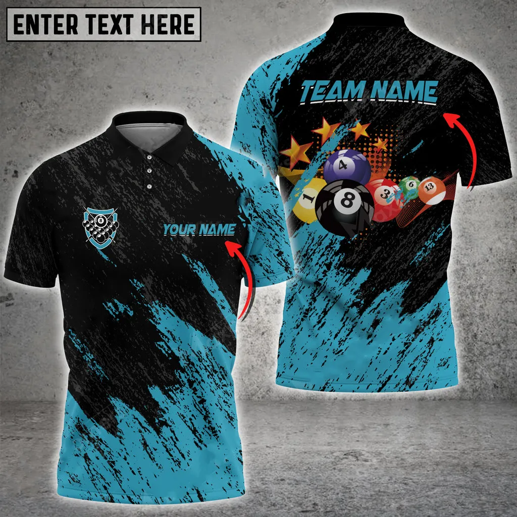 Billiards Ball Painted Color Style Personalized Name, Team Name Unisex Polo Shirt Multicolor Options