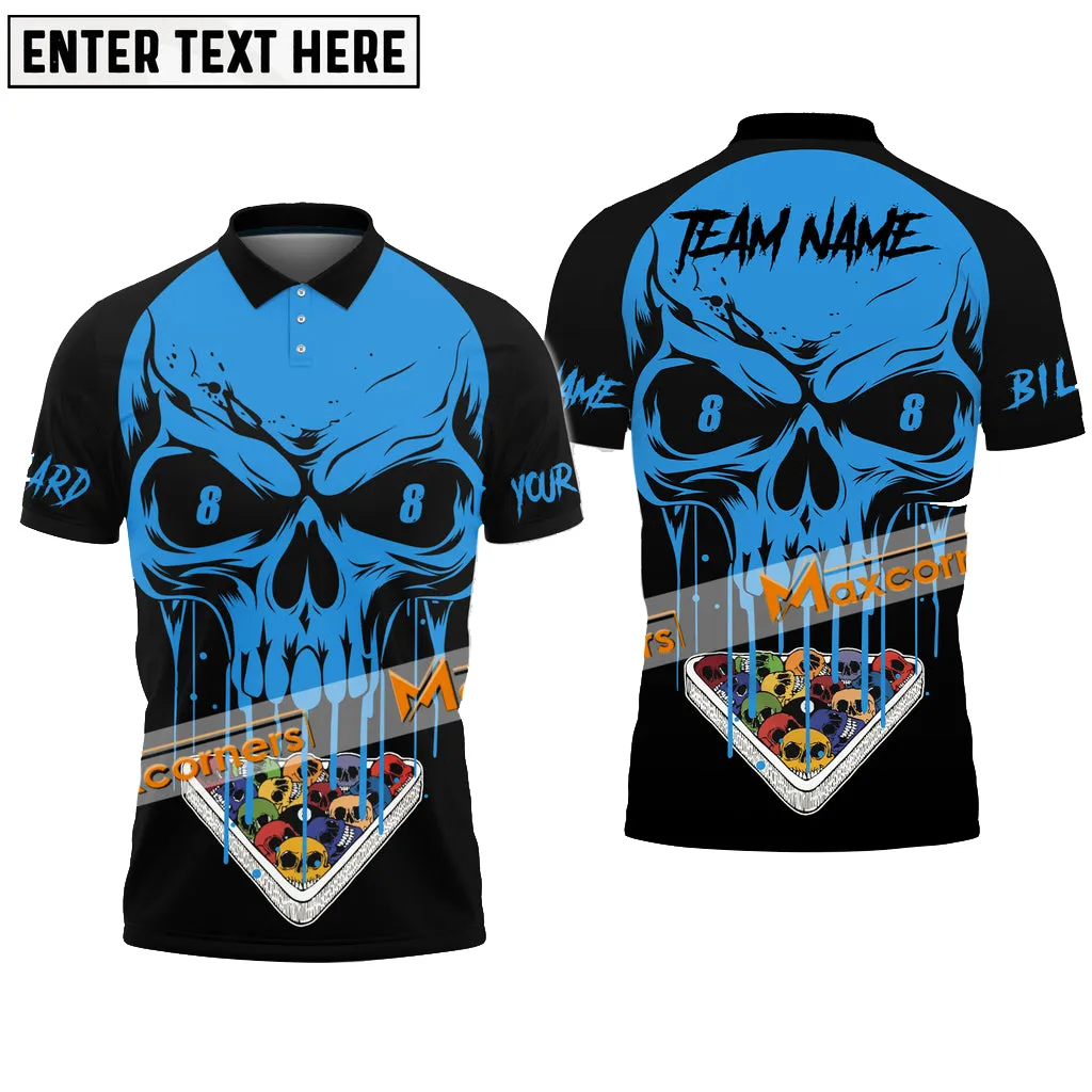 Billiards Skull Halloween Sport Jersey Multicolor Options Personalized Name, Team Name 3D Polo Shirt