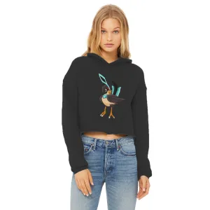 Birdi Ladies Cropped Raw Edge Hoodie