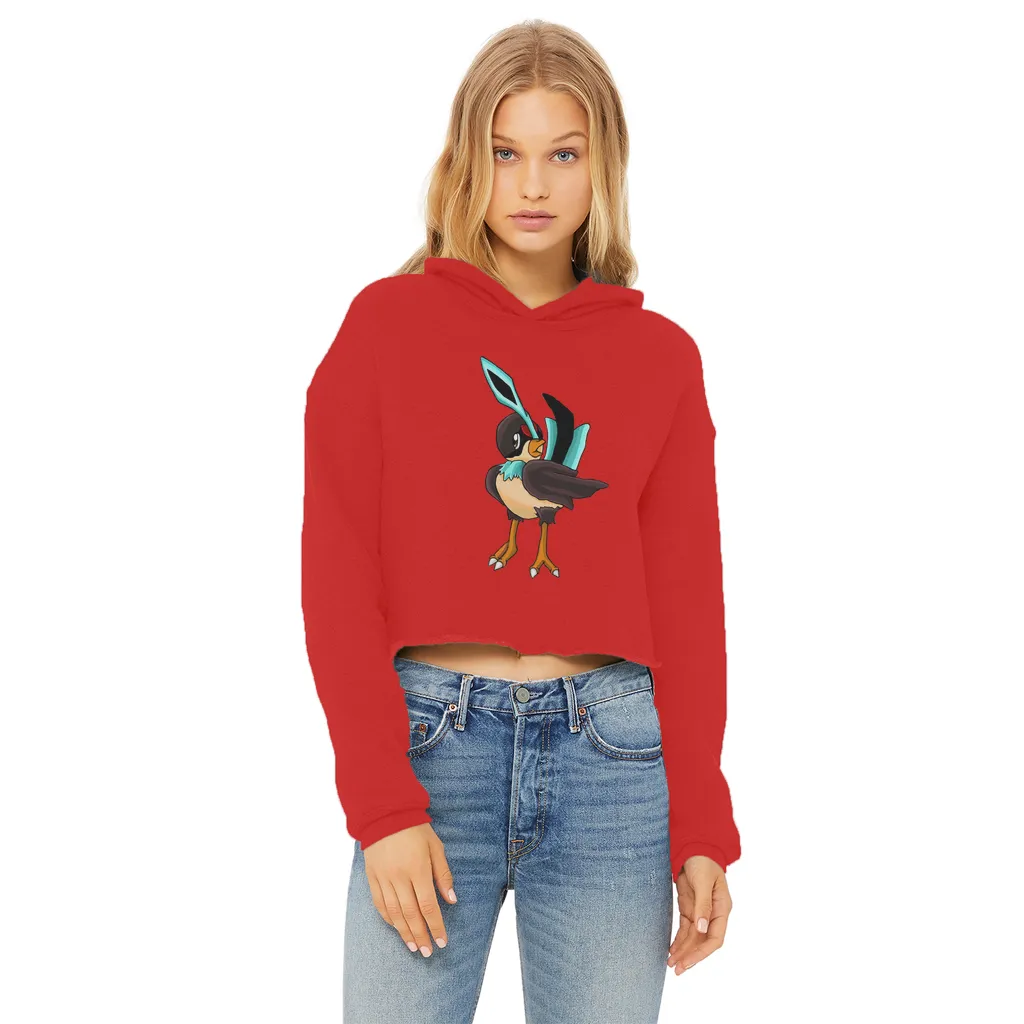 Birdi Ladies Cropped Raw Edge Hoodie
