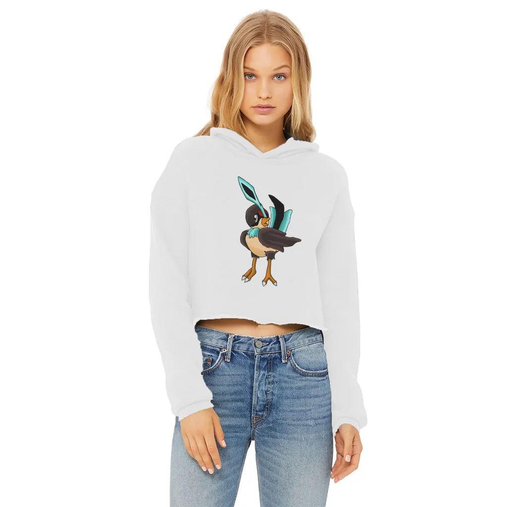 Birdi Ladies Cropped Raw Edge Hoodie