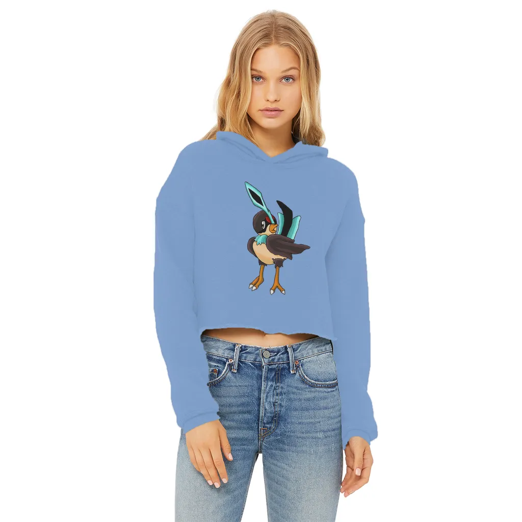 Birdi Ladies Cropped Raw Edge Hoodie