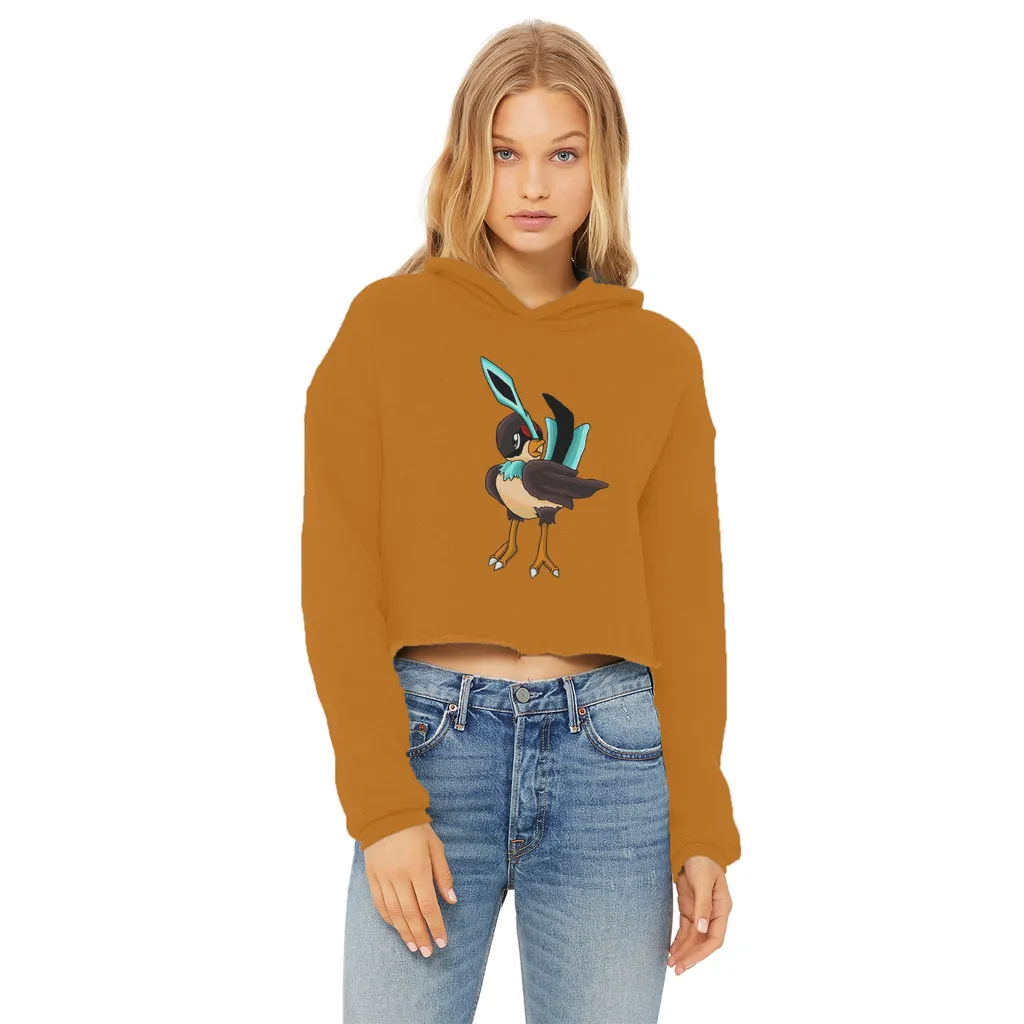Birdi Ladies Cropped Raw Edge Hoodie