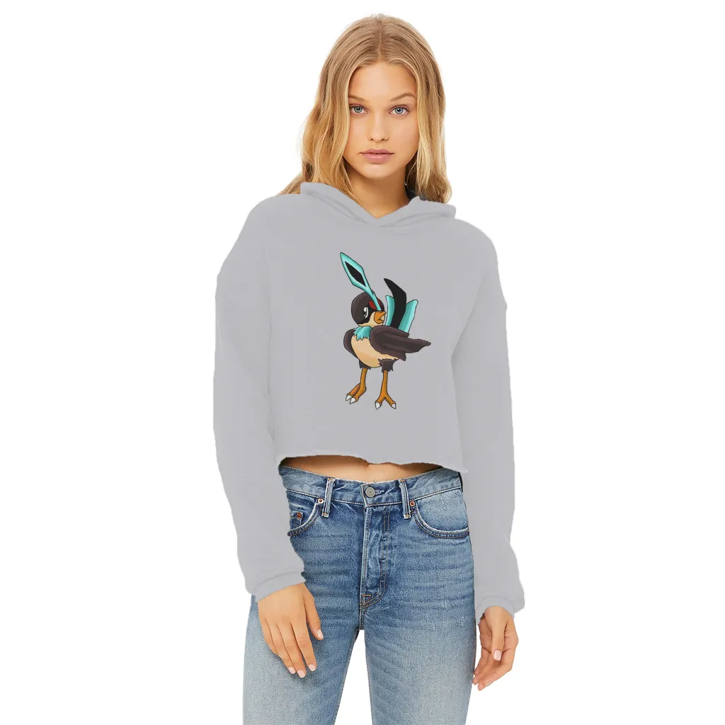 Birdi Ladies Cropped Raw Edge Hoodie