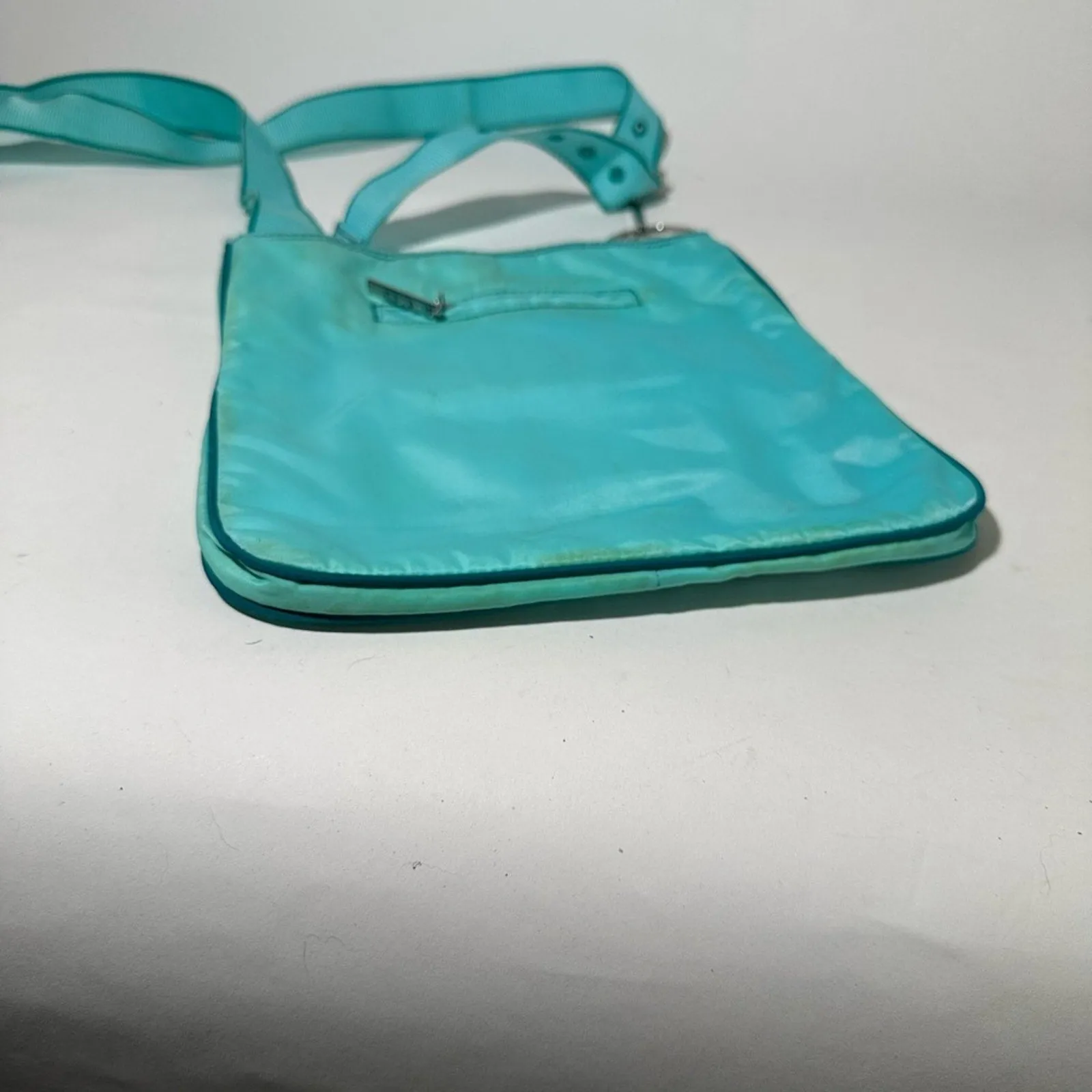 Blue Crossbody Bag with Adjustable Strap and Slouchy Design