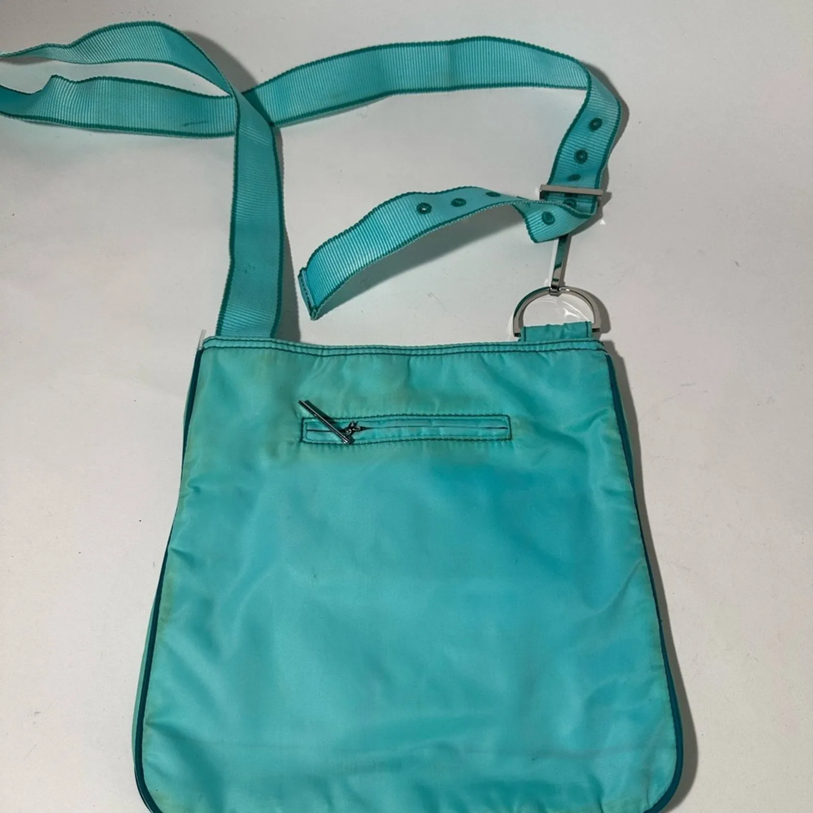 Blue Crossbody Bag with Adjustable Strap and Slouchy Design