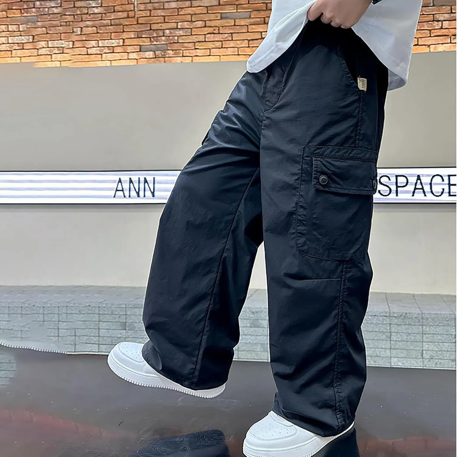 Boys Camo Pants Kids Pull on Elastic Waist Casual Loose Jogging Bottoms Elastic Cuffed Cargo Joggers 8-15 Years
