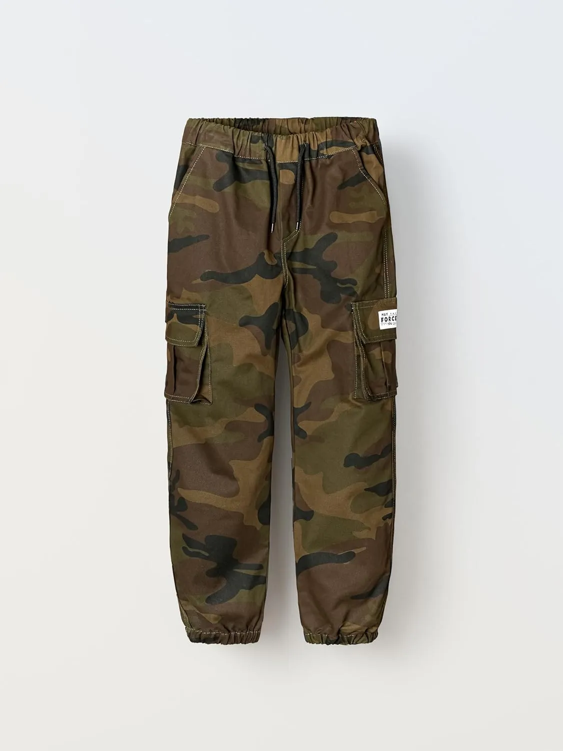 Boys Pull on Camo Pants Girls Slim Fit Cargo Pants 6-14Y