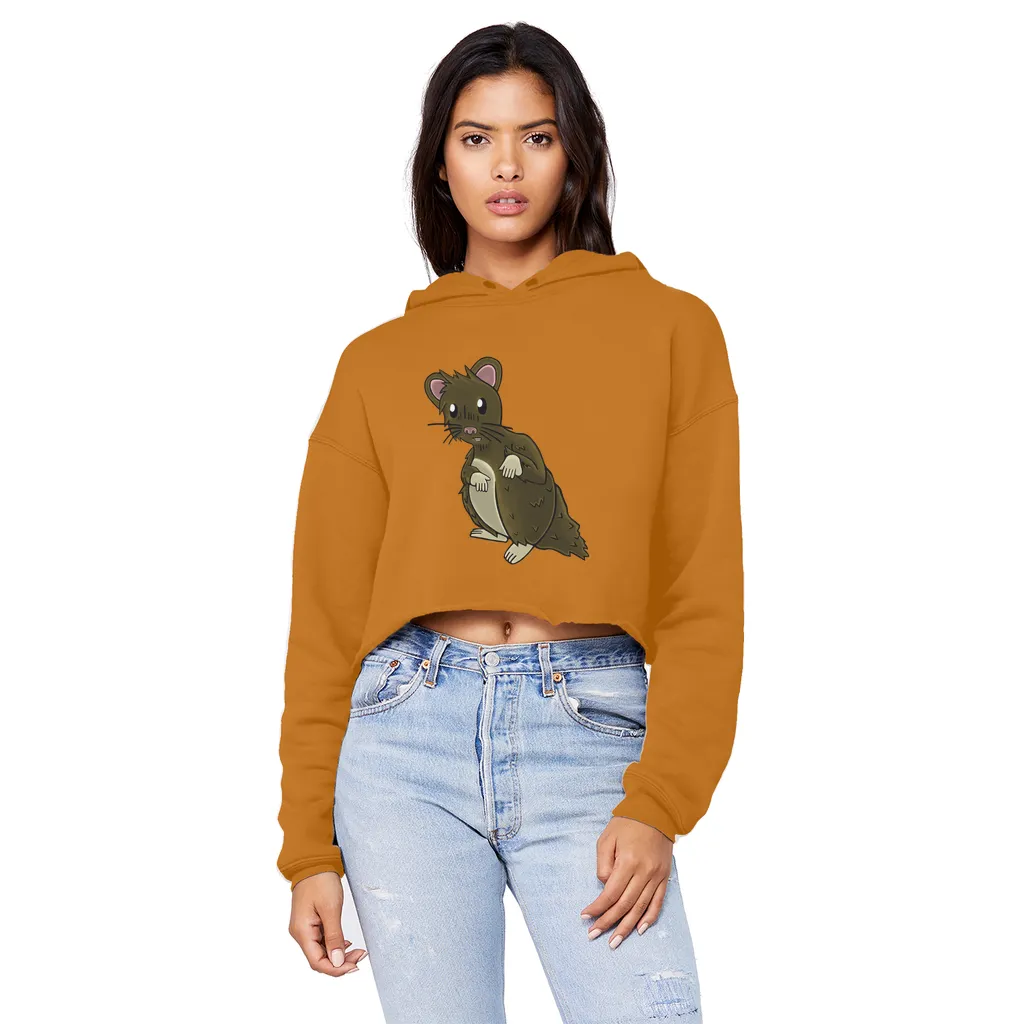 BrownHamster Unisex Cropped Raw Edge Boyfriend Hoodie