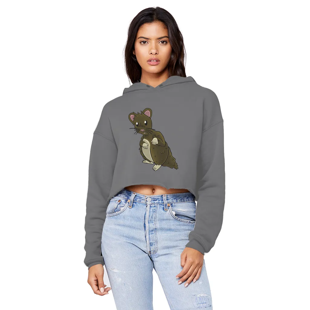 BrownHamster Unisex Cropped Raw Edge Boyfriend Hoodie