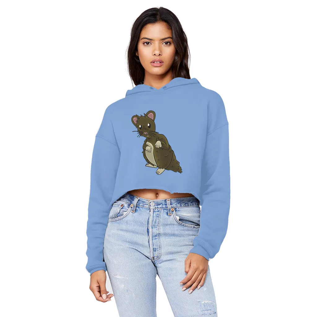 BrownHamster Unisex Cropped Raw Edge Boyfriend Hoodie