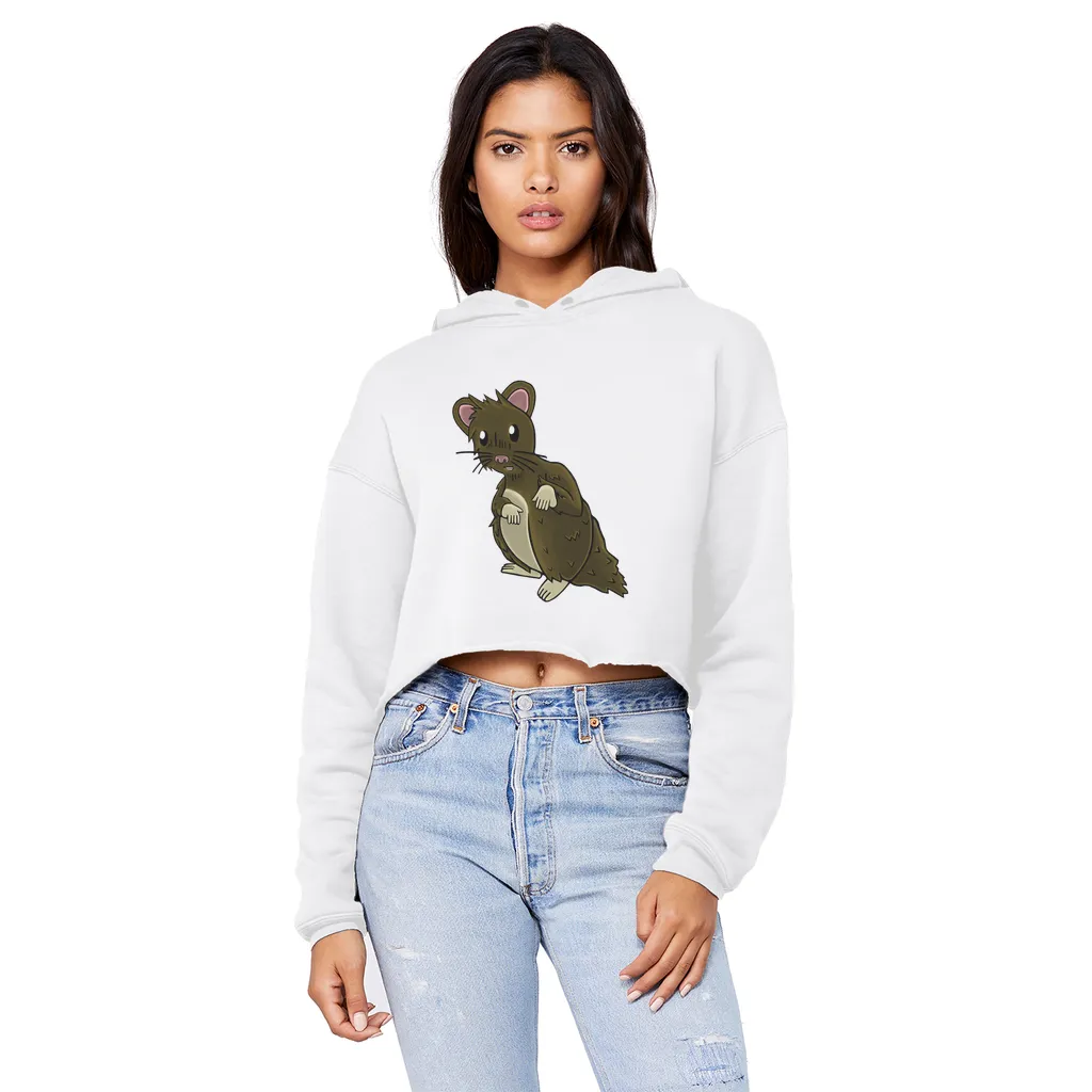 BrownHamster Unisex Cropped Raw Edge Boyfriend Hoodie