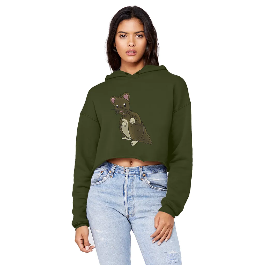 BrownHamster Unisex Cropped Raw Edge Boyfriend Hoodie