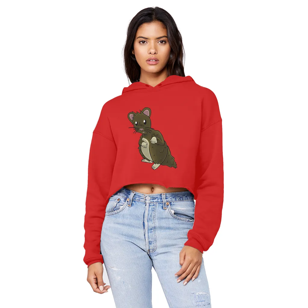 BrownHamster Unisex Cropped Raw Edge Boyfriend Hoodie