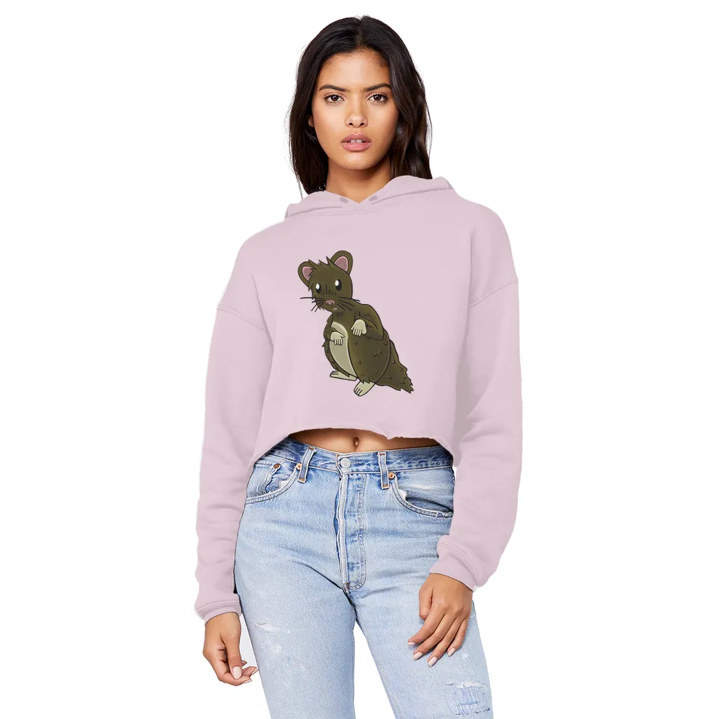 BrownHamster Unisex Cropped Raw Edge Boyfriend Hoodie