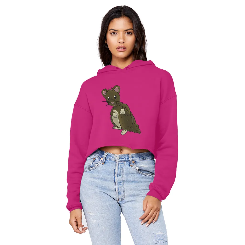 BrownHamster Unisex Cropped Raw Edge Boyfriend Hoodie