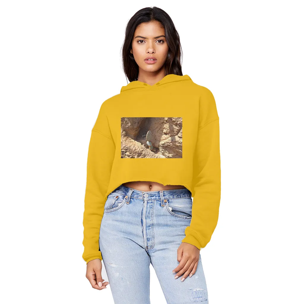 Cactus Unisex Cropped Raw Edge Boyfriend Hoodie