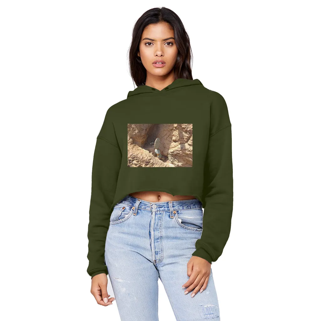 Cactus Unisex Cropped Raw Edge Boyfriend Hoodie
