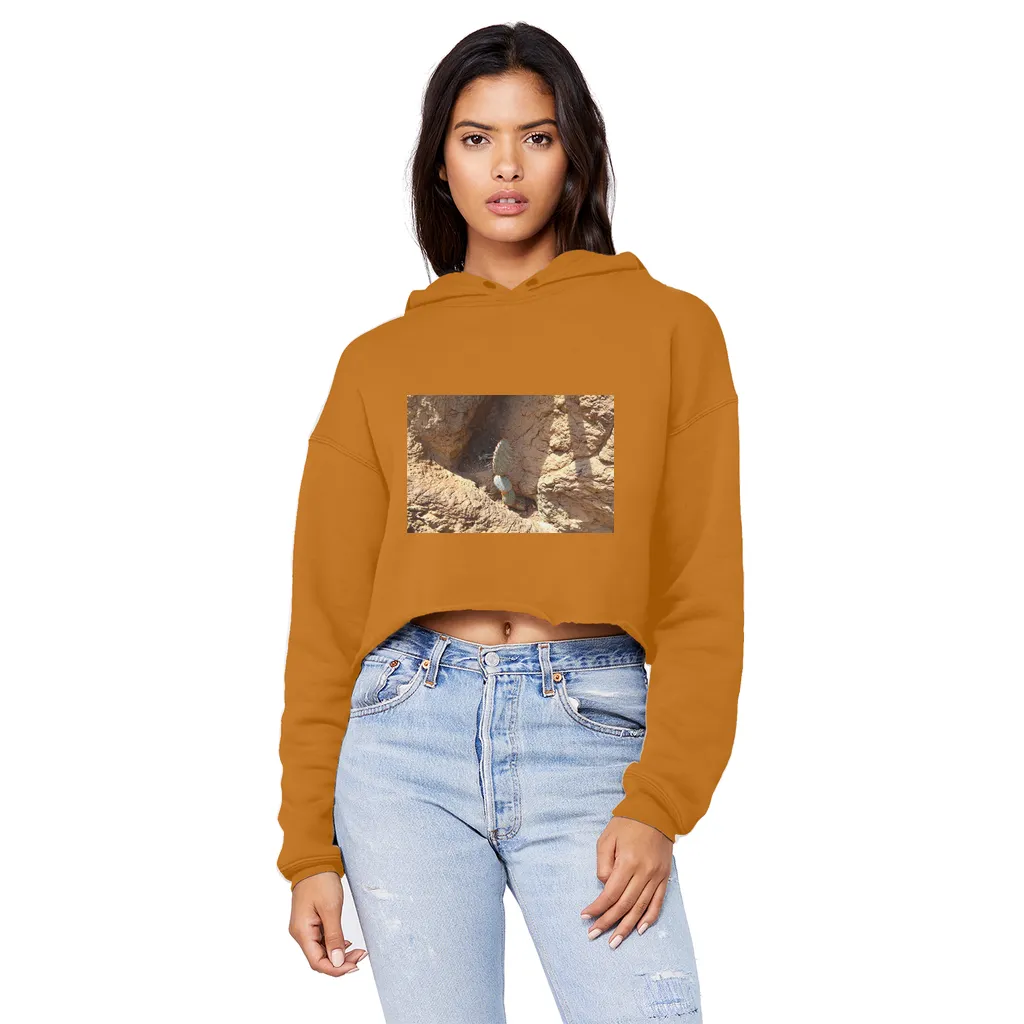 Cactus Unisex Cropped Raw Edge Boyfriend Hoodie