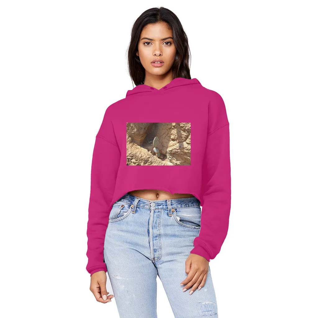 Cactus Unisex Cropped Raw Edge Boyfriend Hoodie