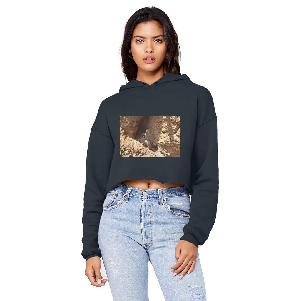 Cactus Unisex Cropped Raw Edge Boyfriend Hoodie