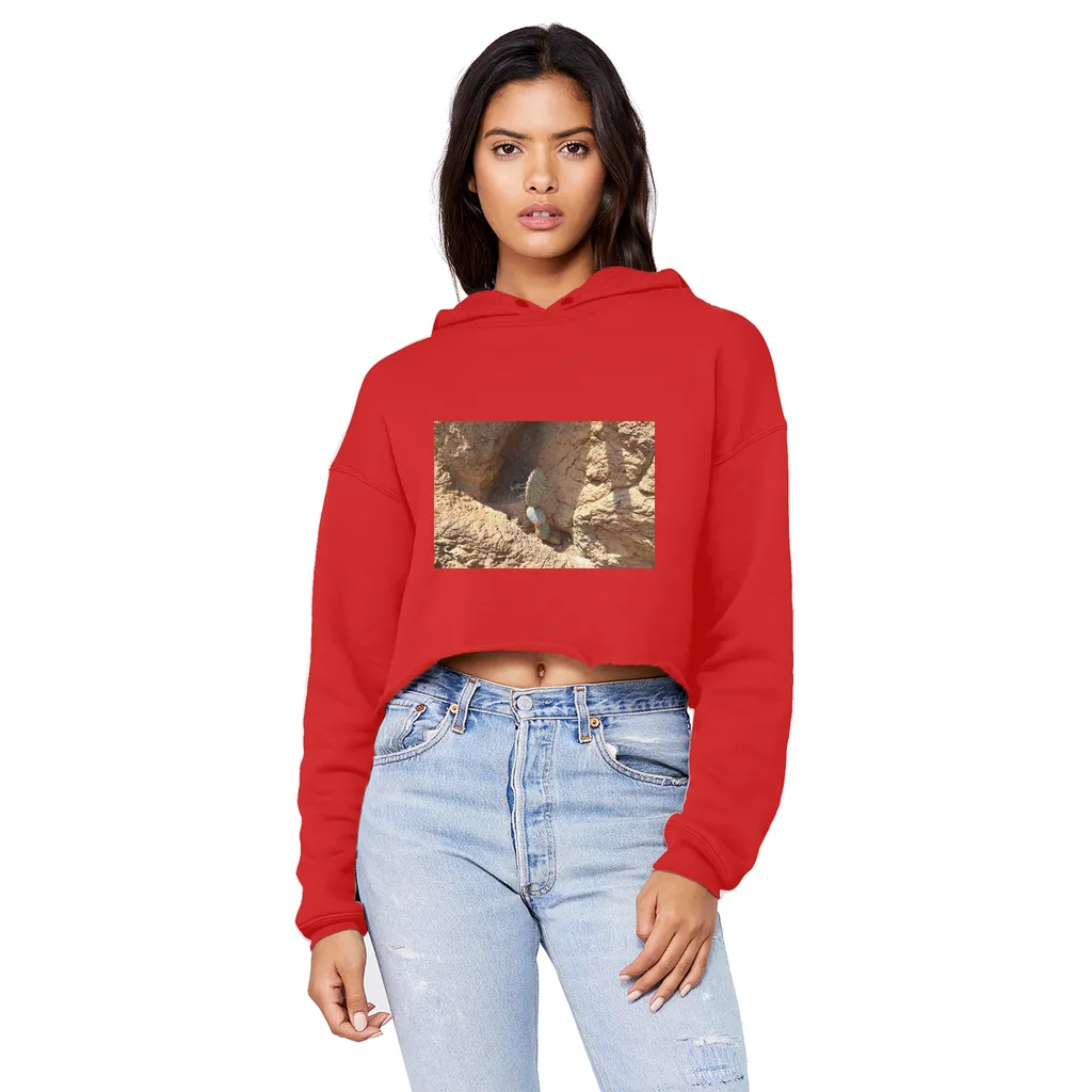 Cactus Unisex Cropped Raw Edge Boyfriend Hoodie