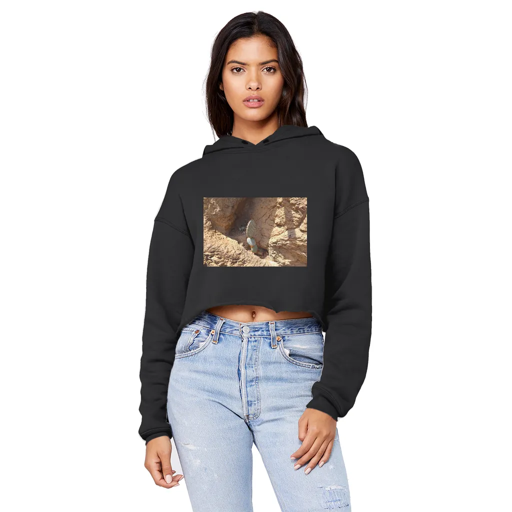 Cactus Unisex Cropped Raw Edge Boyfriend Hoodie