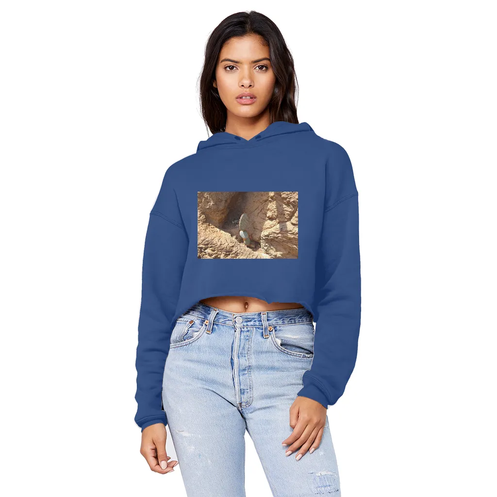 Cactus Unisex Cropped Raw Edge Boyfriend Hoodie