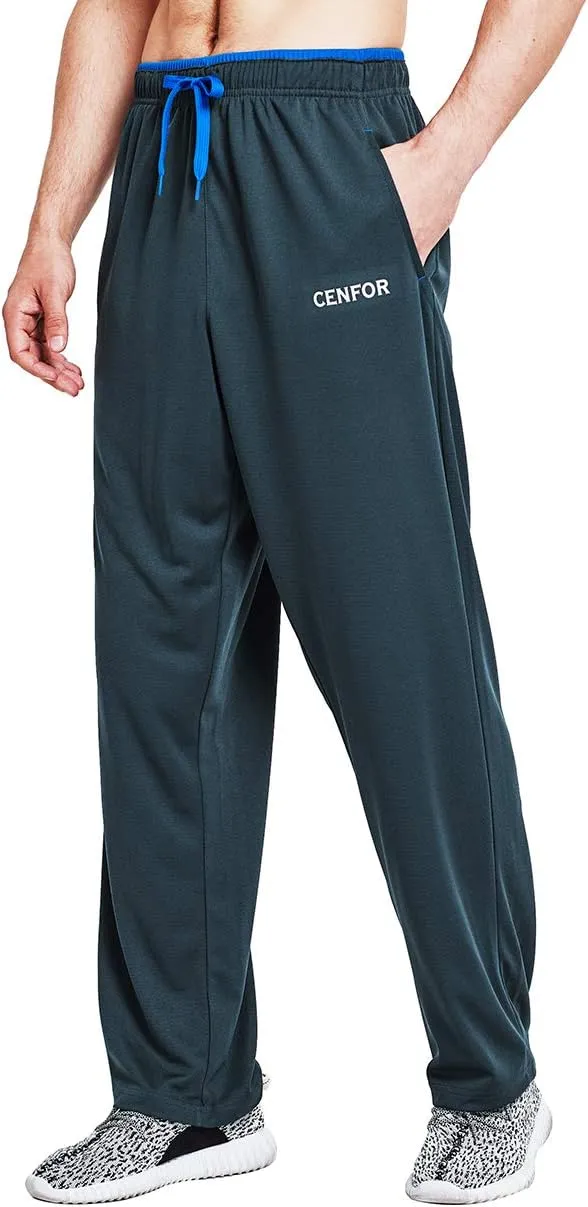CENFOR Men's Sweatpants with Pockets Open Bottom Workout Pants, for Athletic, Jogging, Training, Casual