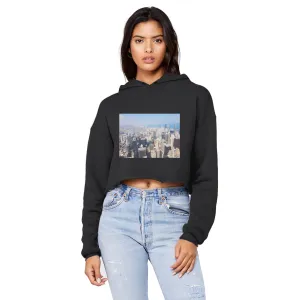 Chicago Skyline Unisex Cropped Raw Edge Boyfriend Hoodie