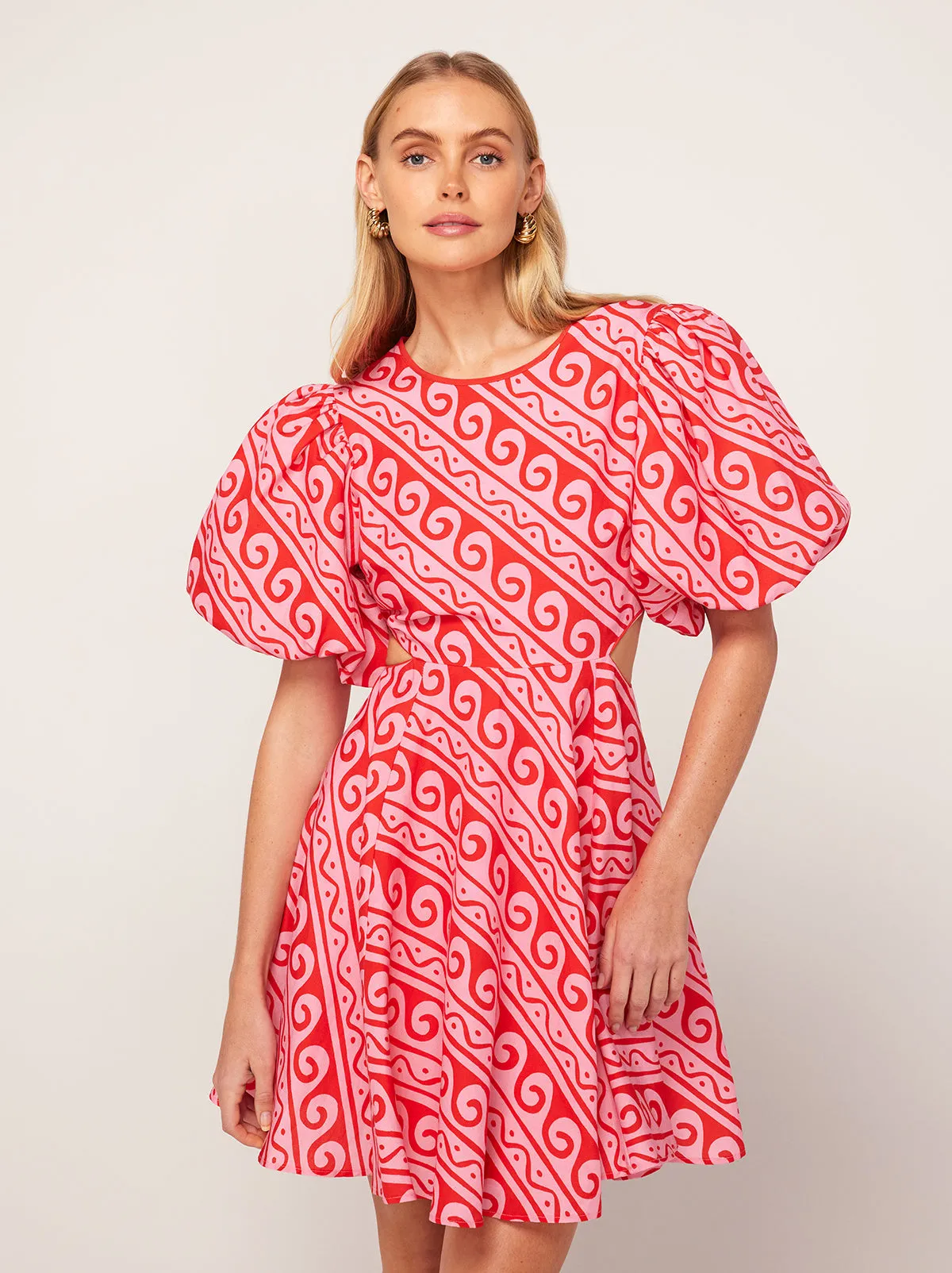 Coco Pink Wave Print Mini Dress