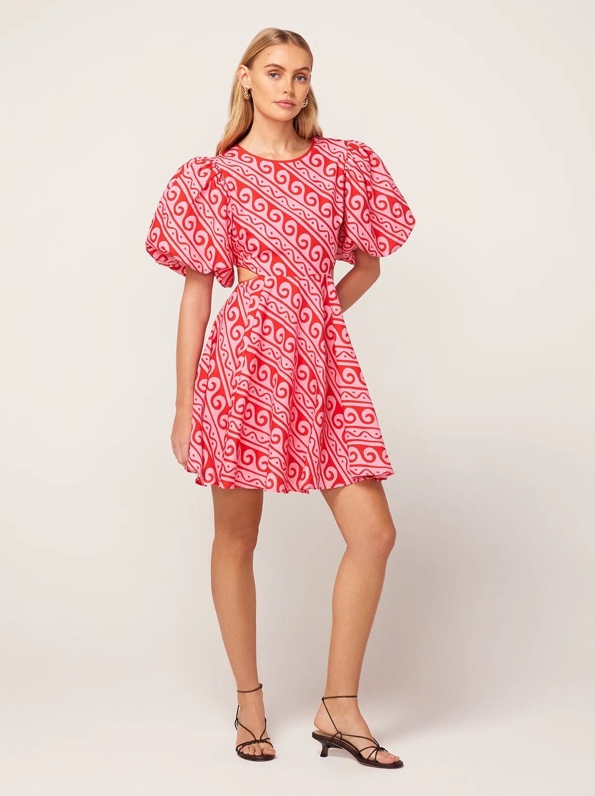 Coco Pink Wave Print Mini Dress