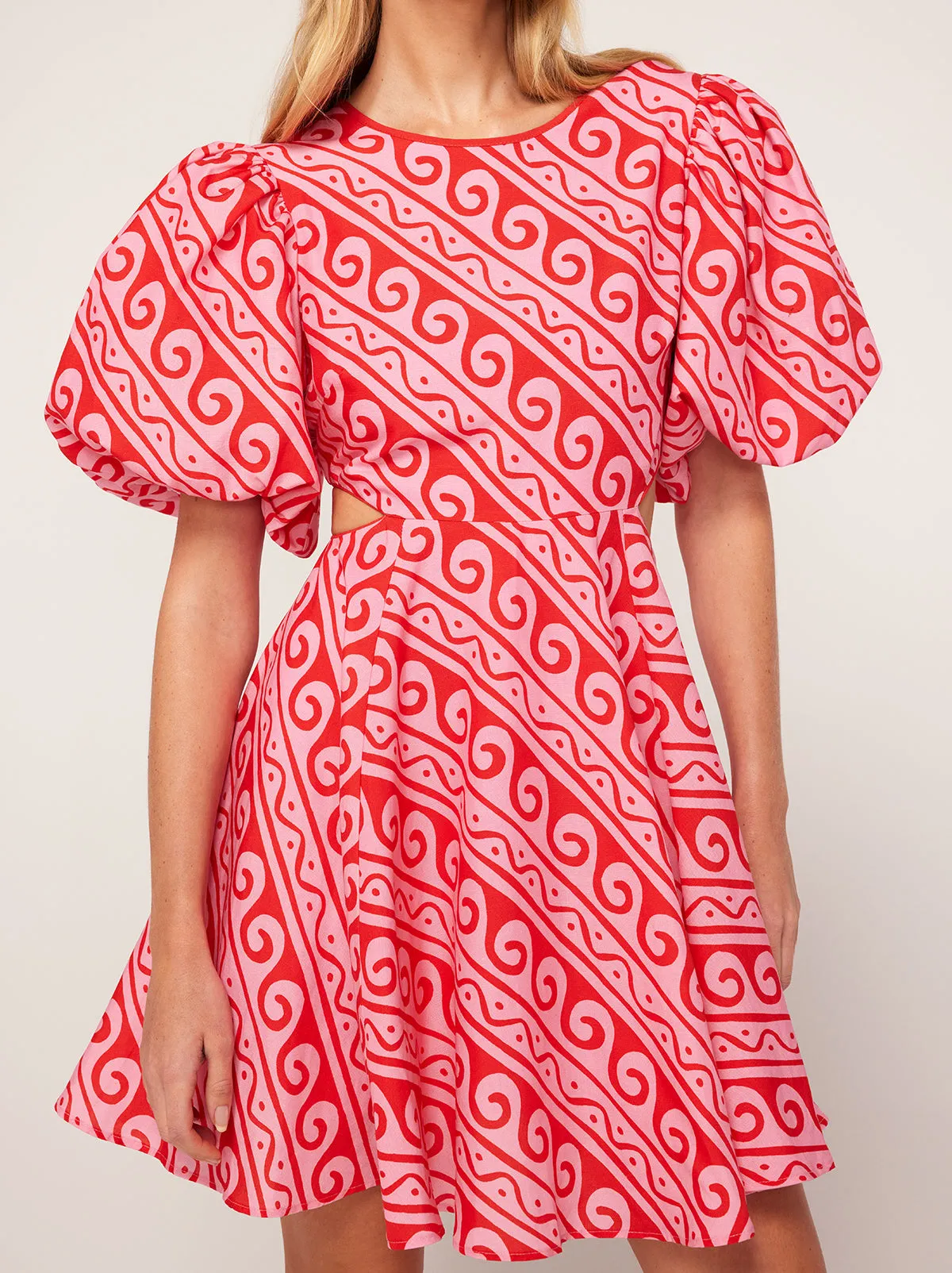Coco Pink Wave Print Mini Dress