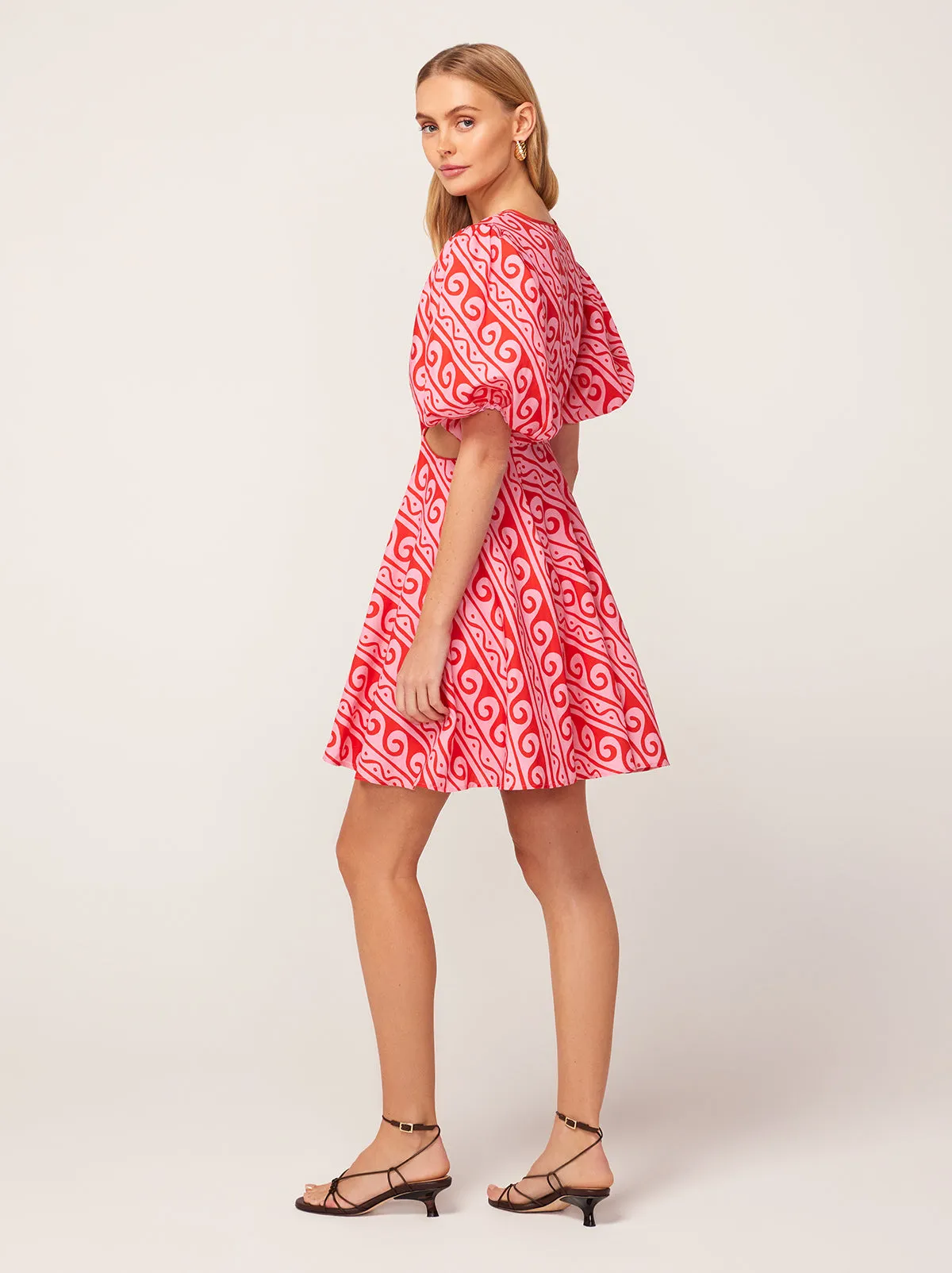 Coco Pink Wave Print Mini Dress