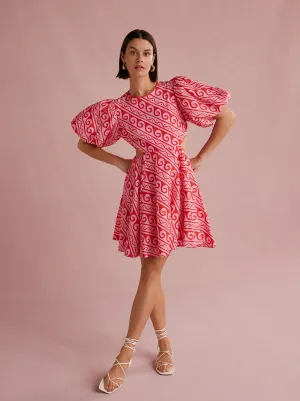 Coco Pink Wave Print Mini Dress