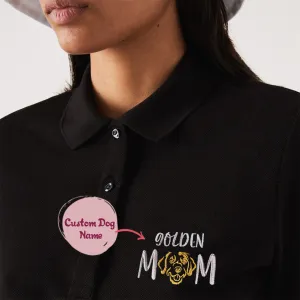 Custom Golden Retriever Dog Mom Embroidered Polo Shirt