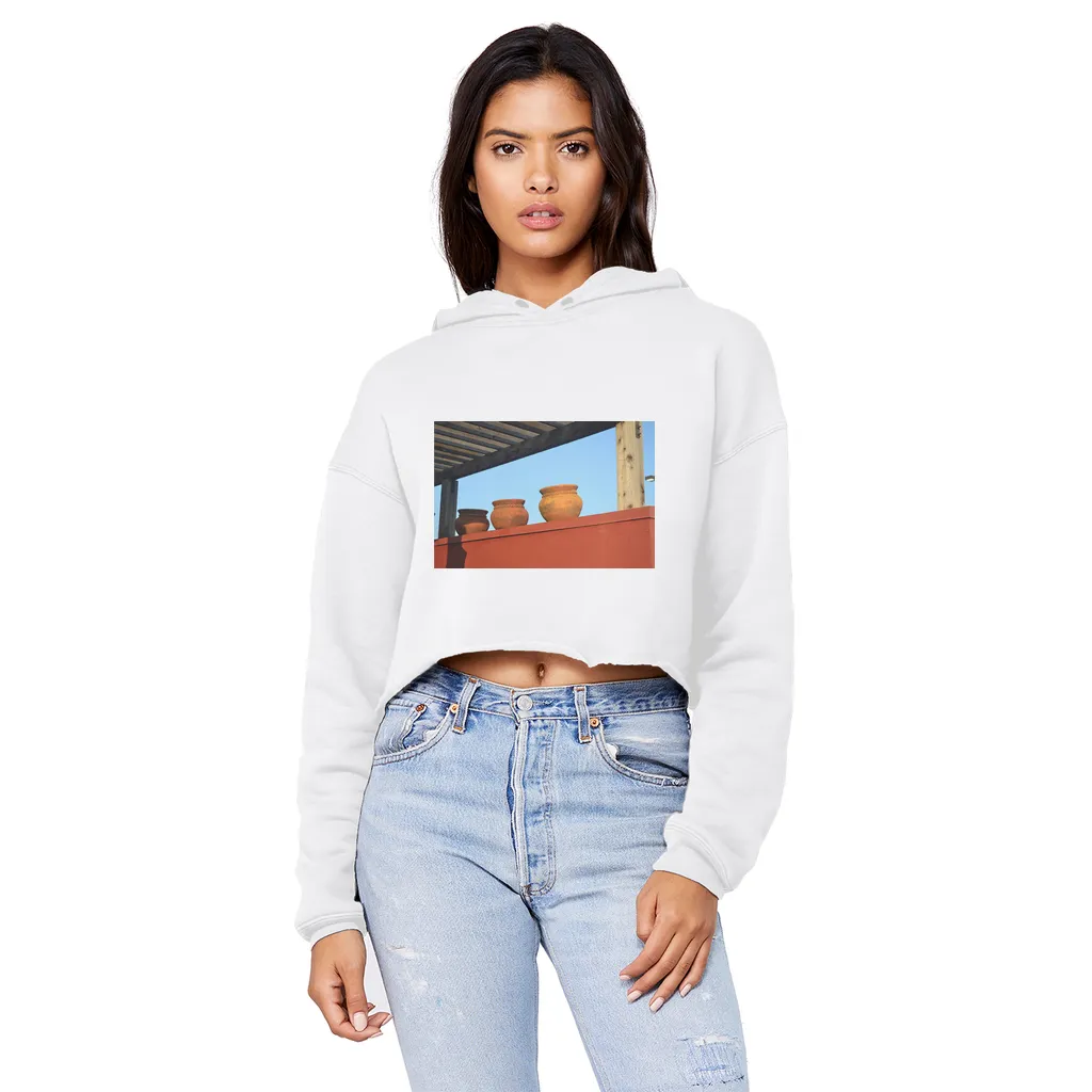 DecorativeVases Unisex Cropped Raw Edge Boyfriend Hoodie