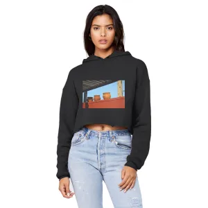 DecorativeVases Unisex Cropped Raw Edge Boyfriend Hoodie