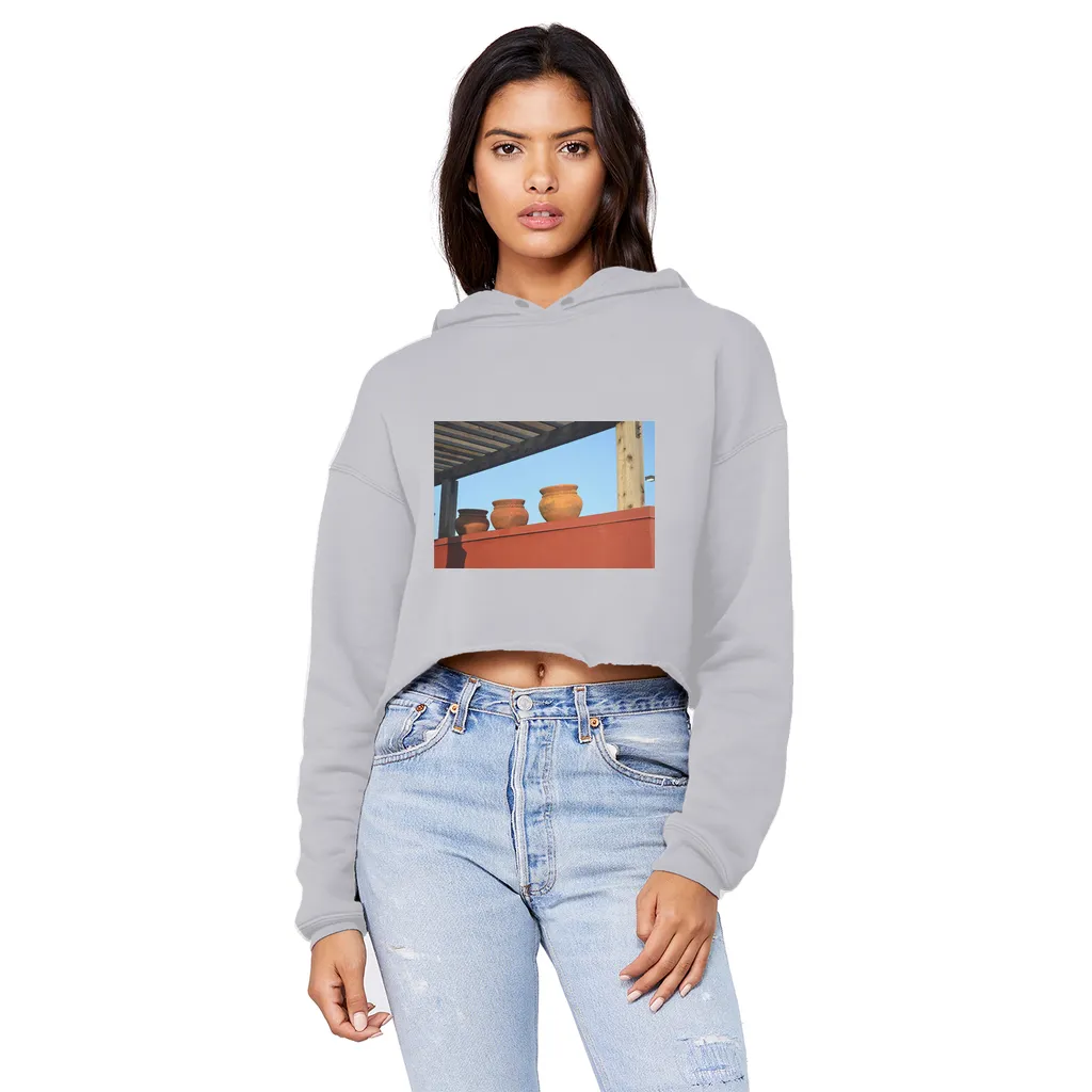 DecorativeVases Unisex Cropped Raw Edge Boyfriend Hoodie