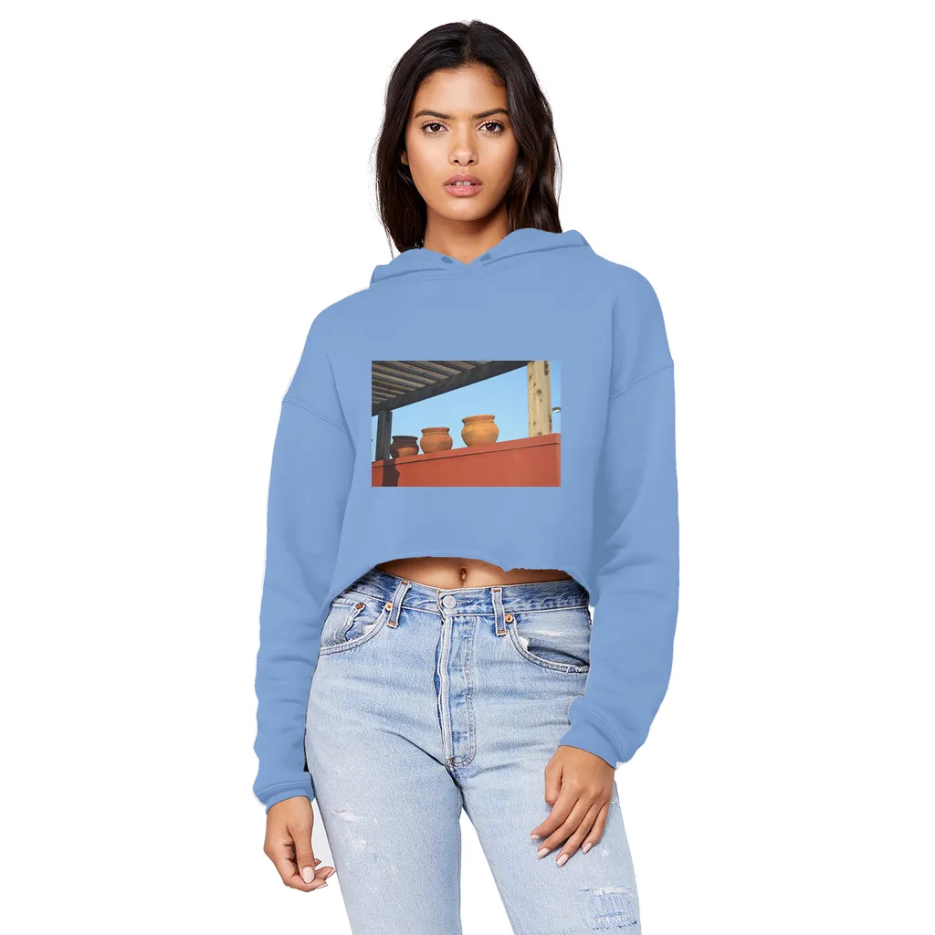 DecorativeVases Unisex Cropped Raw Edge Boyfriend Hoodie