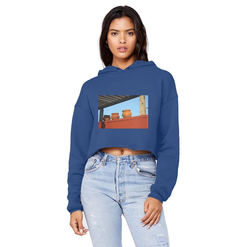 DecorativeVases Unisex Cropped Raw Edge Boyfriend Hoodie